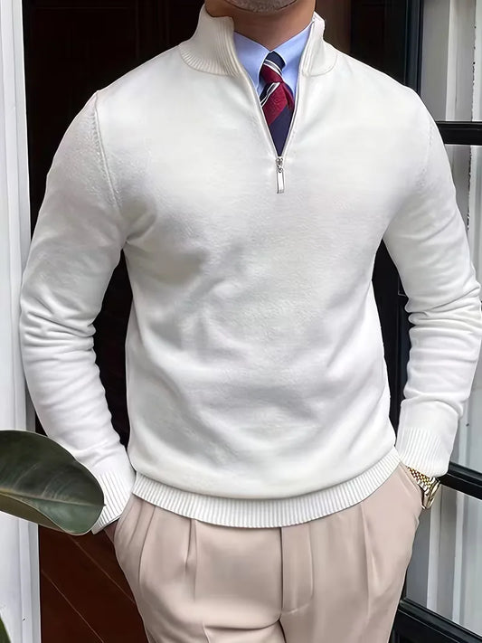 Trui met kraag en half-zip