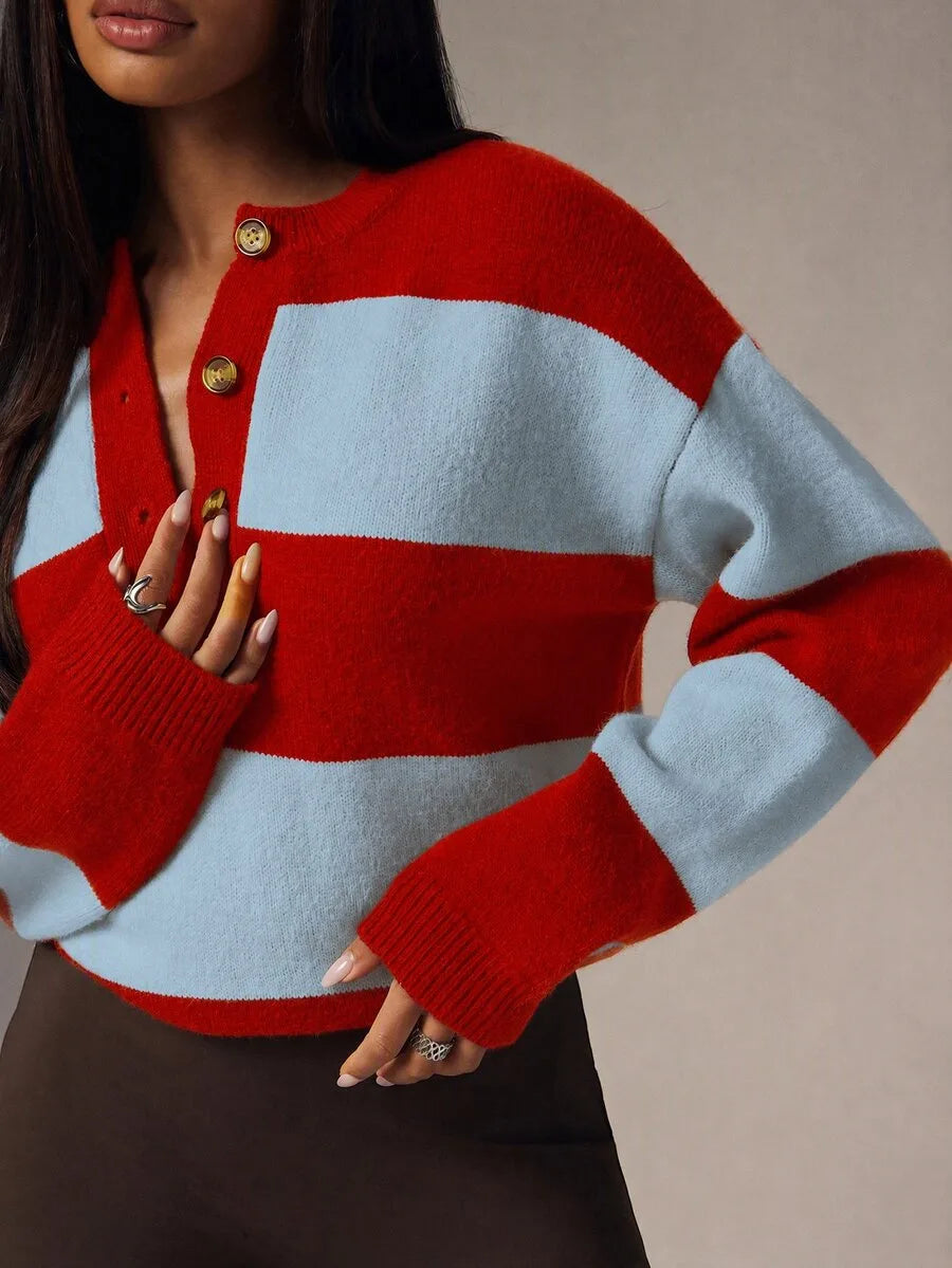 Oversized sweater met knopen