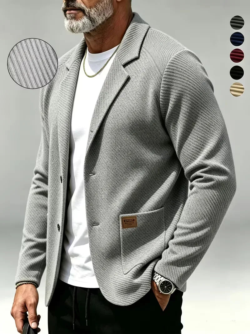 Blazer met gebreide structuur