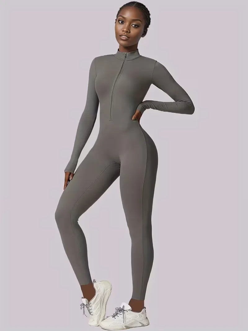 Jumpsuit met mock neckline