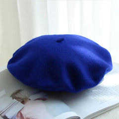 Becka | Stijlvolle & veelzijdige wollen baret in de kleur Blauw voor dames in Heritage stijl ideaal voor de winter