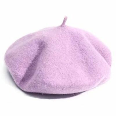 Becka | Stijlvolle & veelzijdige wollen baret in de kleur Paars voor dames in Heritage stijl ideaal voor de winter
