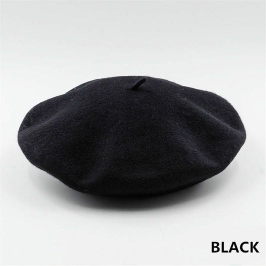 Becka | Stijlvolle & veelzijdige wollen baret in de kleur Zwart voor dames in Heritage stijl ideaal voor de winter