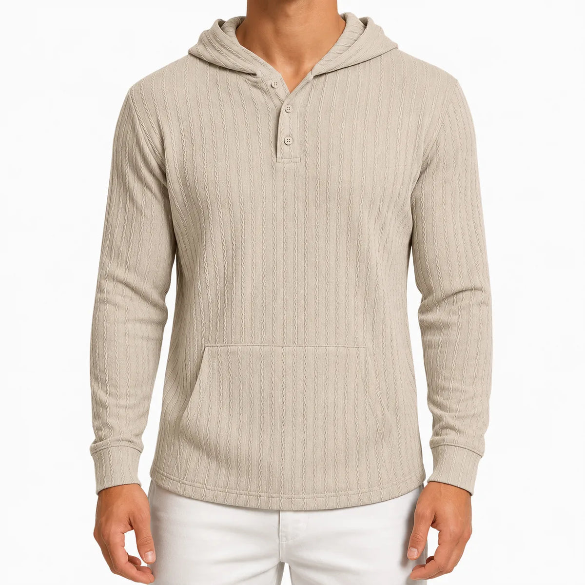 Hoodie met textuur en capuchon