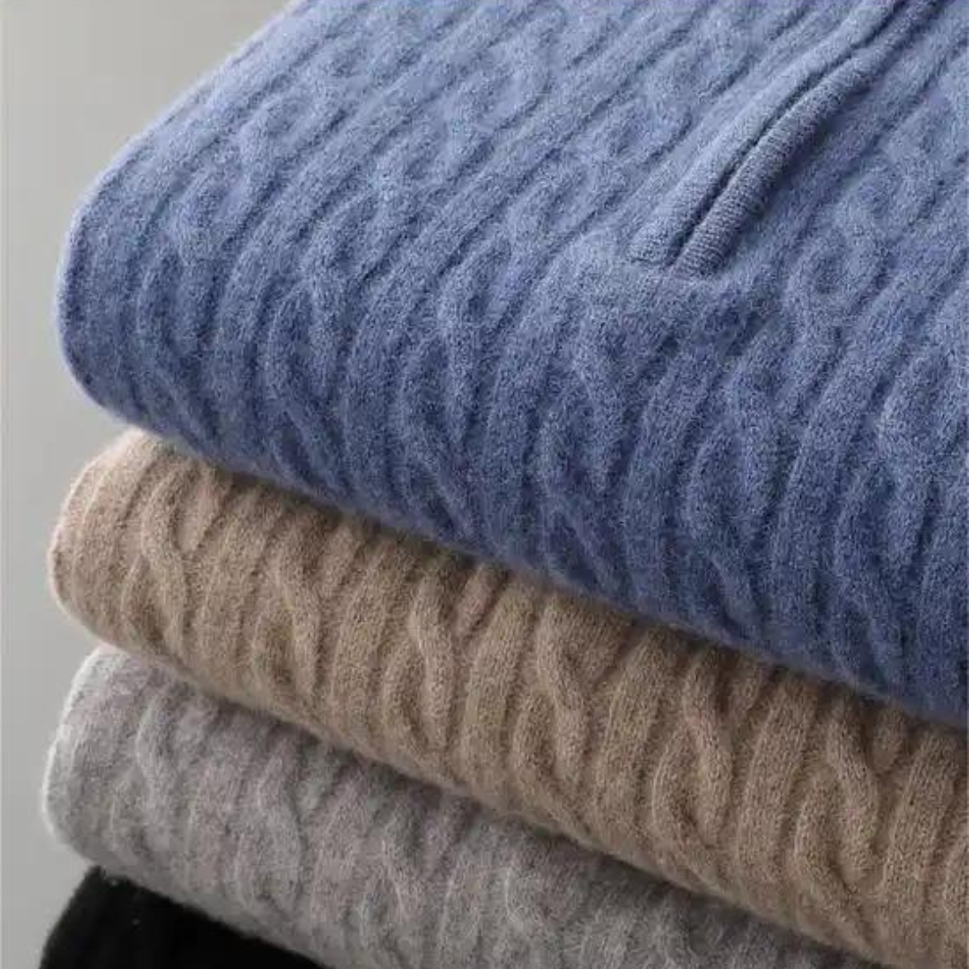 Ben | 100% kasjmier halve rits trui in de kleur Zwart voor heren in Heritage stijl geschikt voor alle seizoenen.