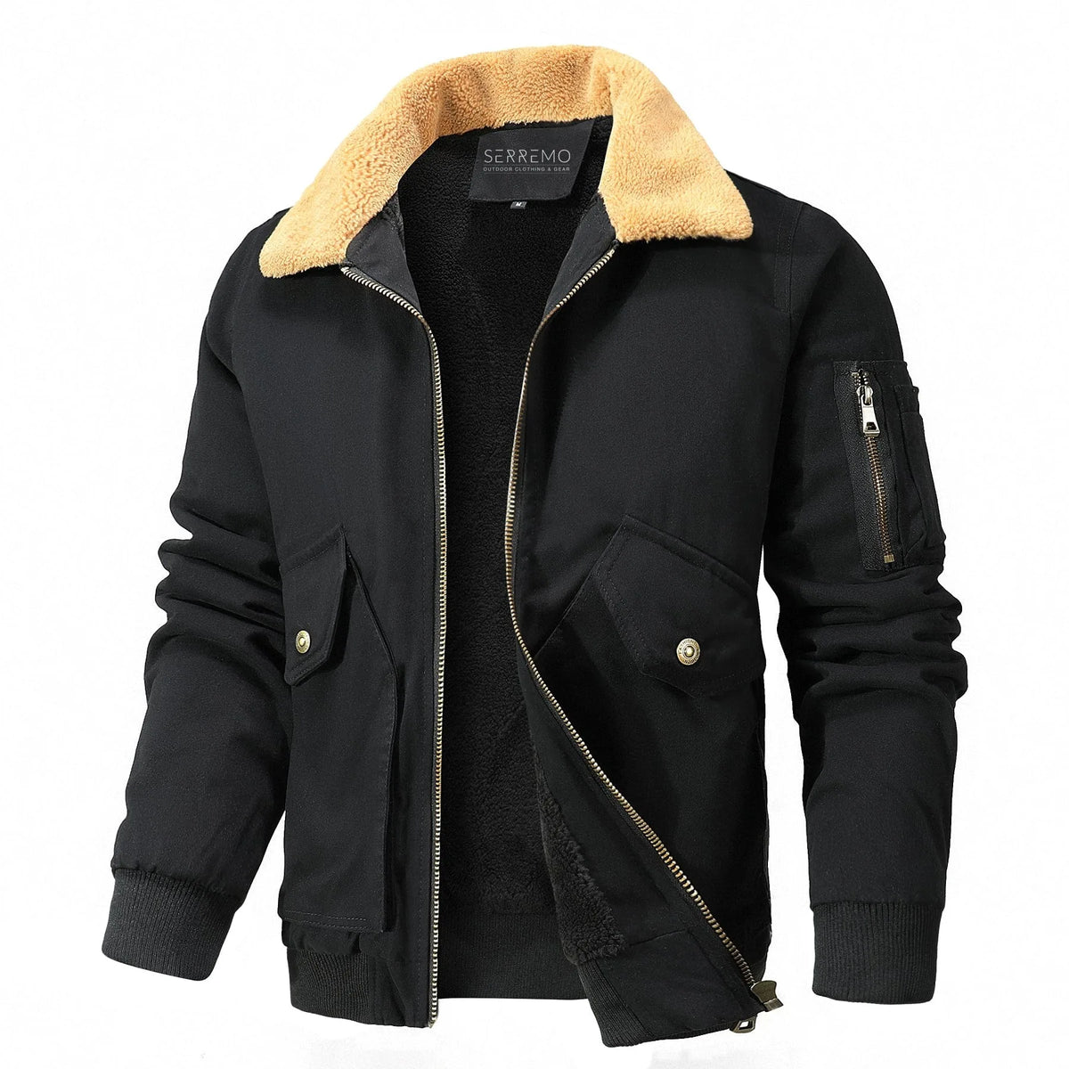 Bomberjack met shearling kraag
