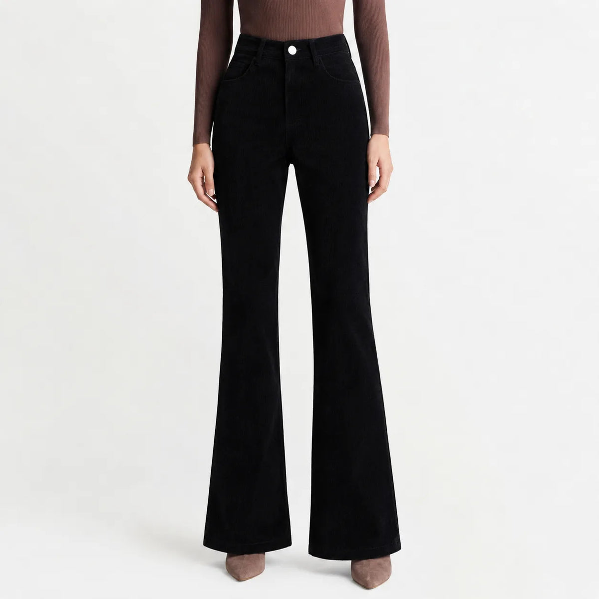 Bootcut broek met corduroy