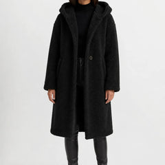 Oversized teddy jas met capuchon