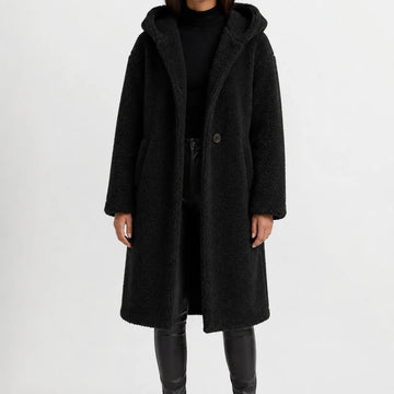 Oversized teddy jas met capuchon