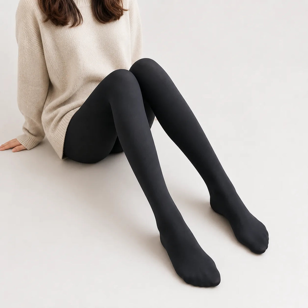 Zwarte legging met fleece