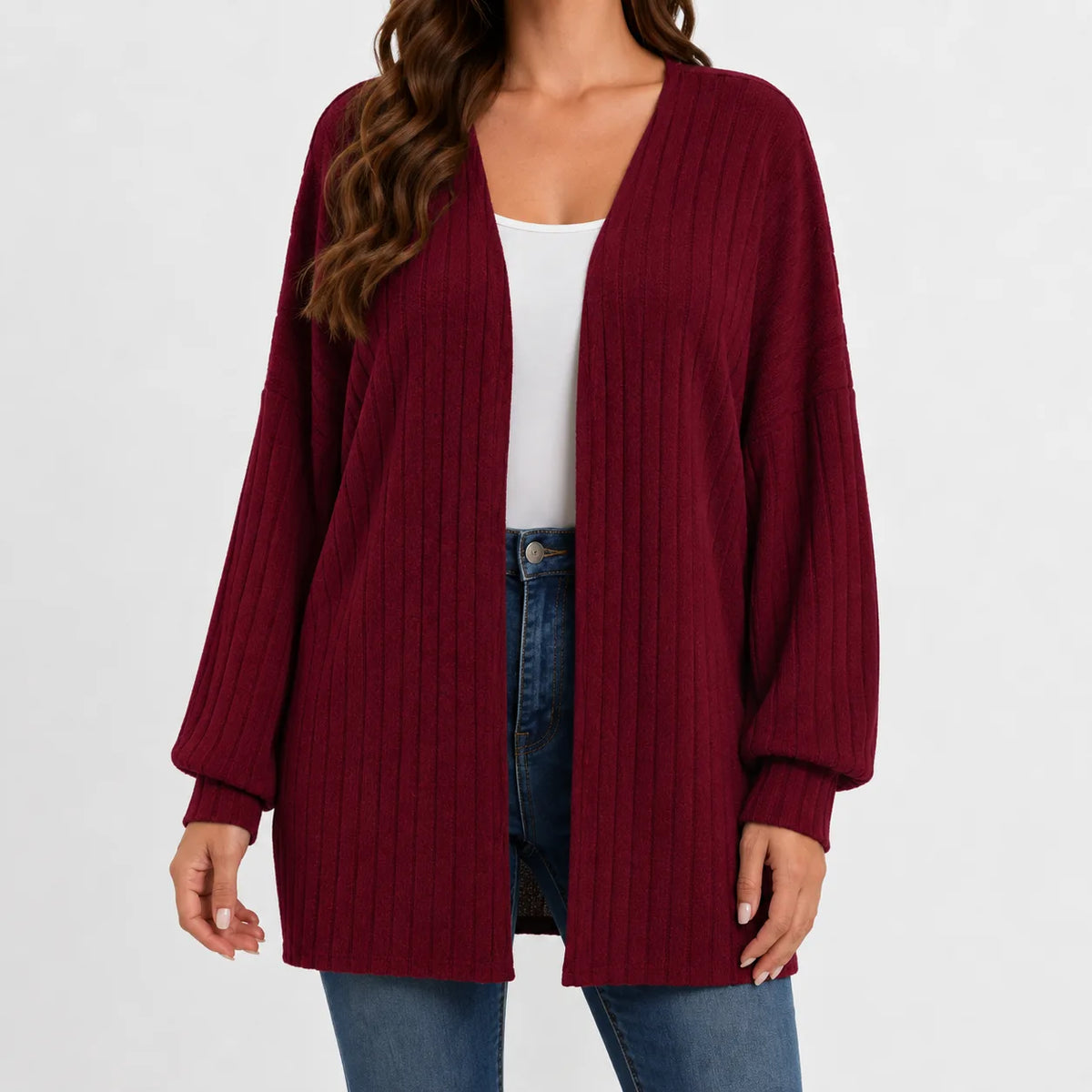 Oversized cardigan met V-hals