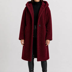Oversized teddy jas met capuchon