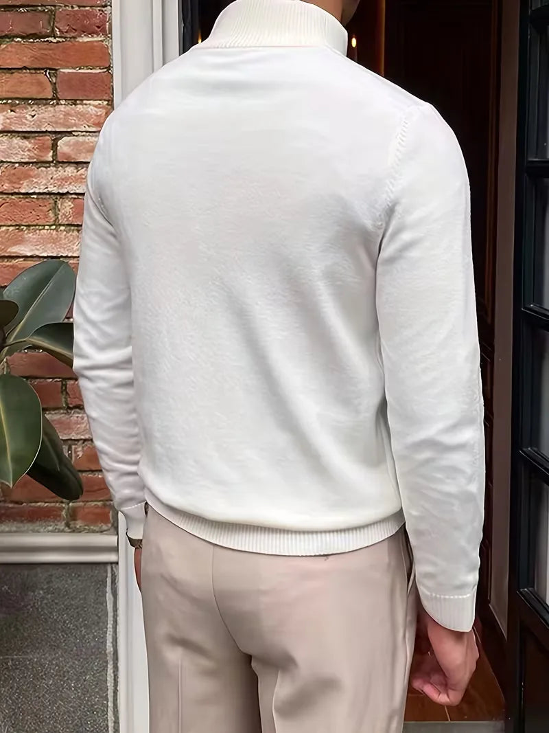 Trui met kraag en half-zip