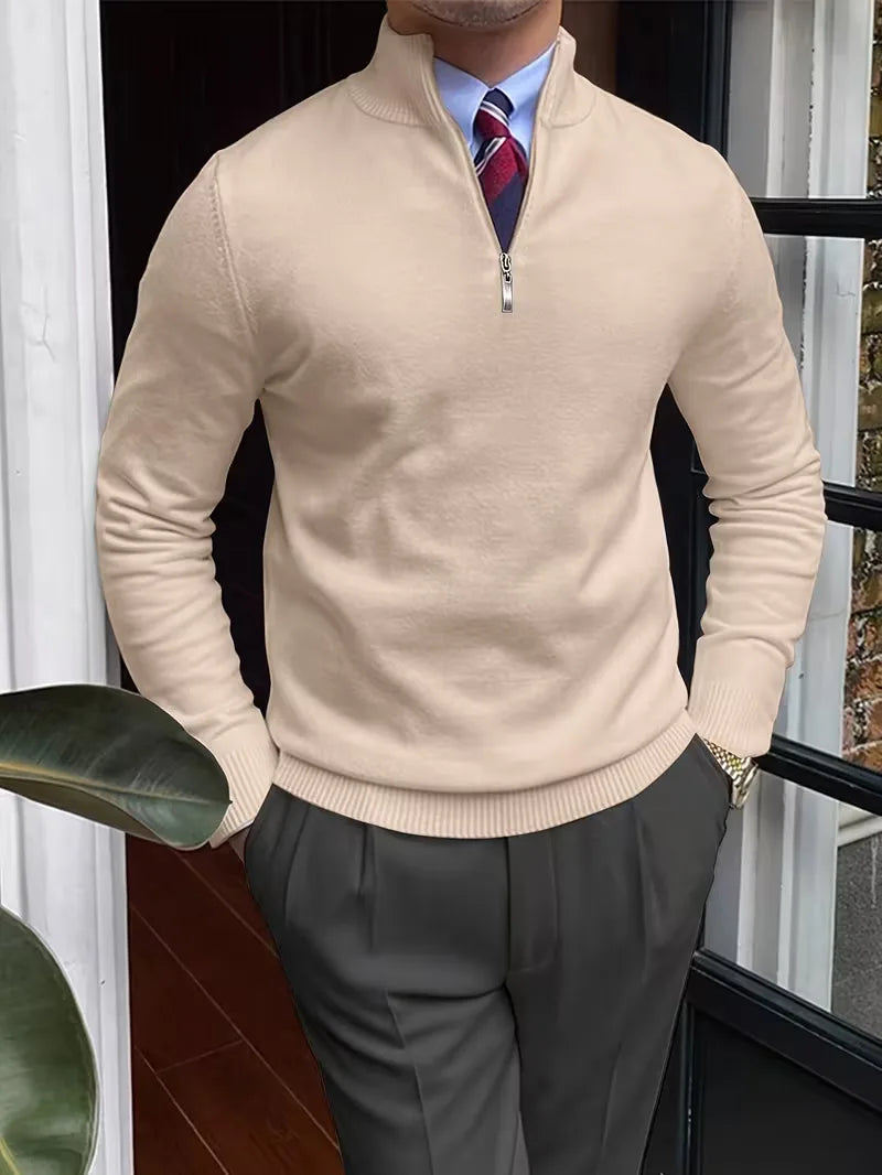 Trui met kraag en half-zip