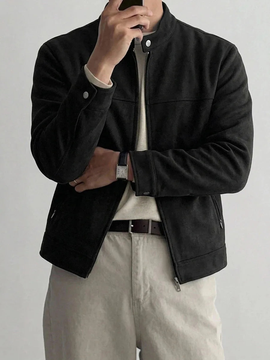 Bomberjack van bruin suede