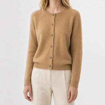 Cardigan met knopen en ribgebreide details