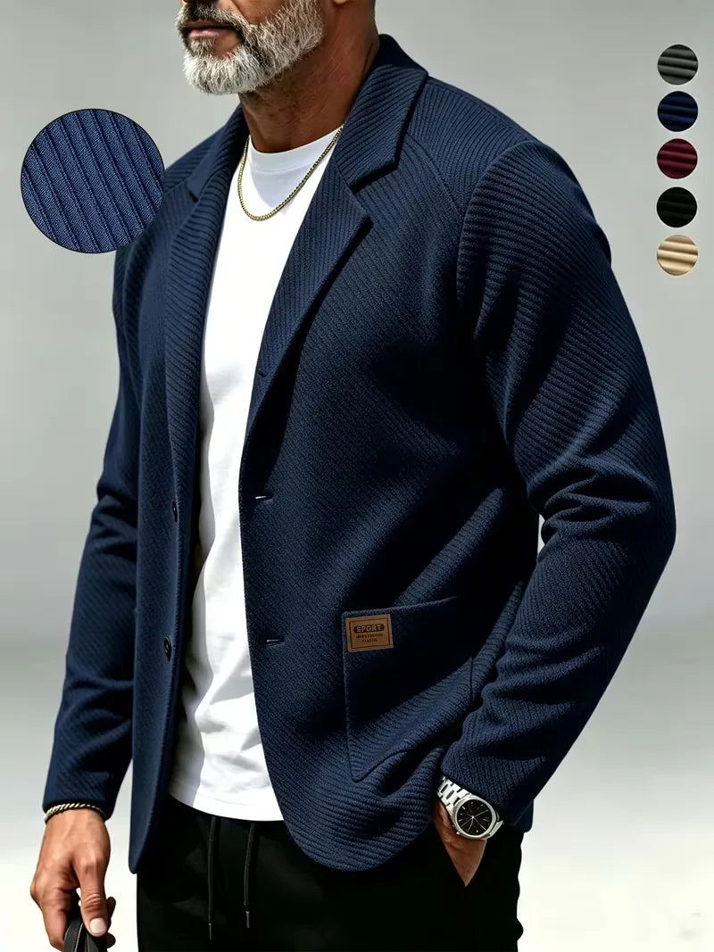 Blazer met gebreide structuur