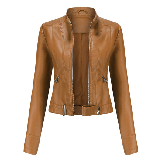 Celia | Elegante en luxe leren damesjas in de kleur Kameel voor dames in stijl ideaal voor de herfst.