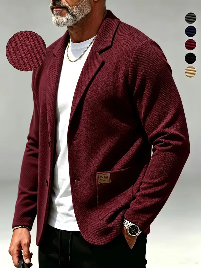 Blazer met gebreide structuur