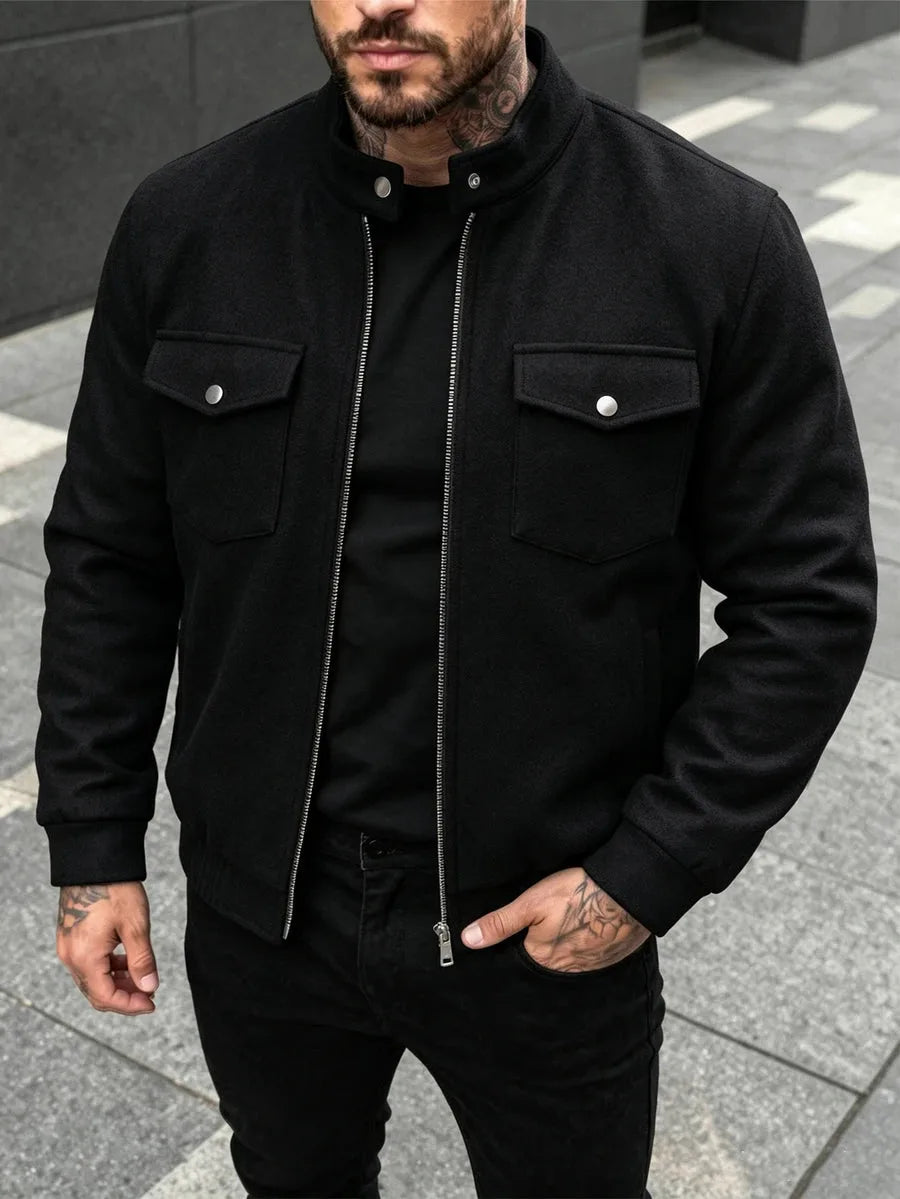 Bomberjack met collared neckline