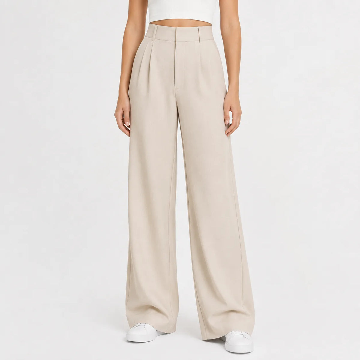 High waist wide leg pants