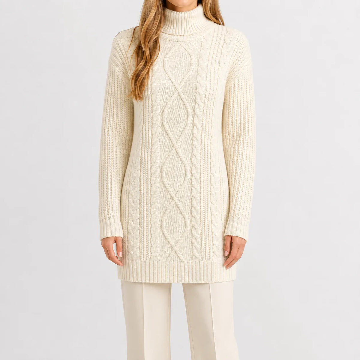 Oversized sweater met turtle neckline