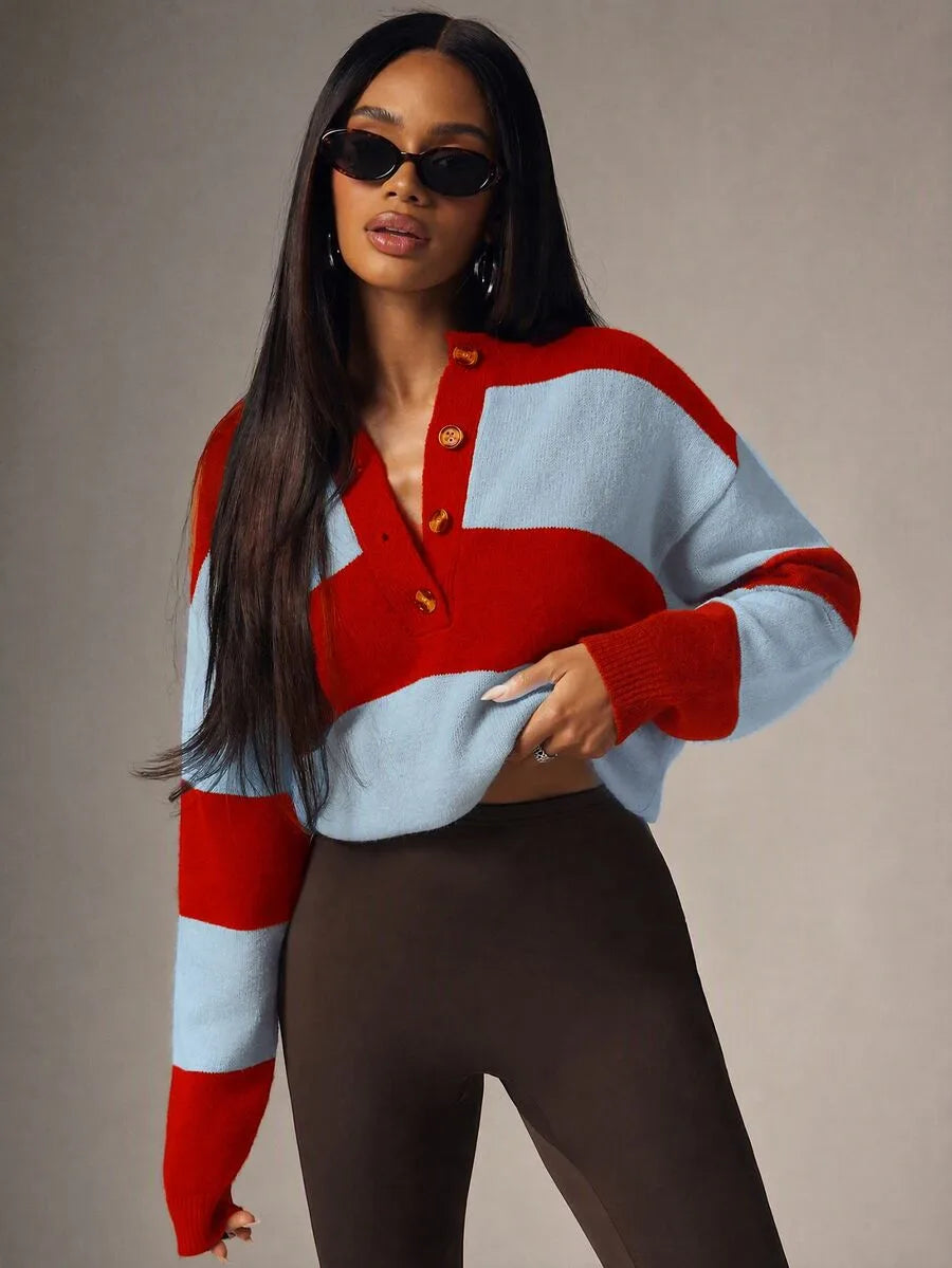 Oversized sweater met knopen