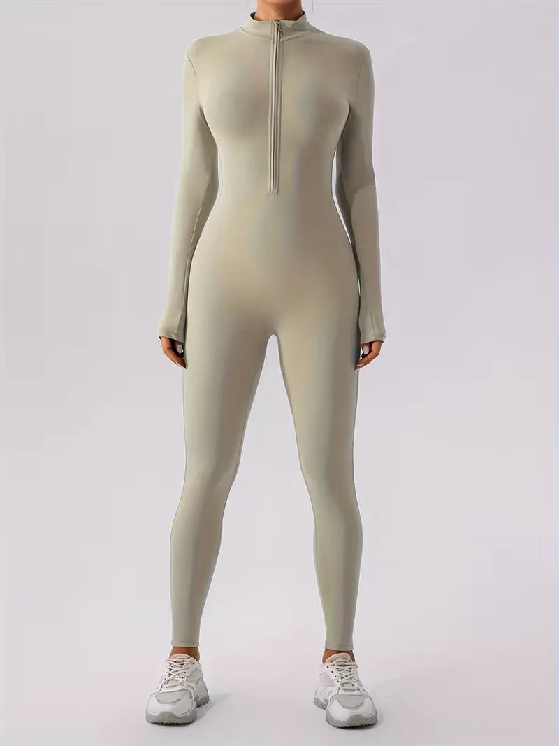 Jumpsuit met mock neckline