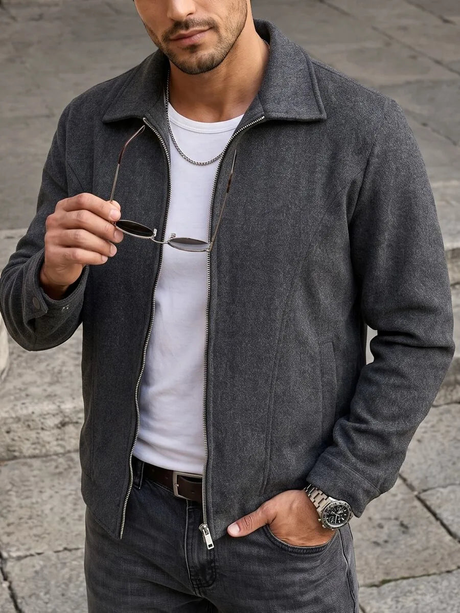 Bomberjack met collared neckline