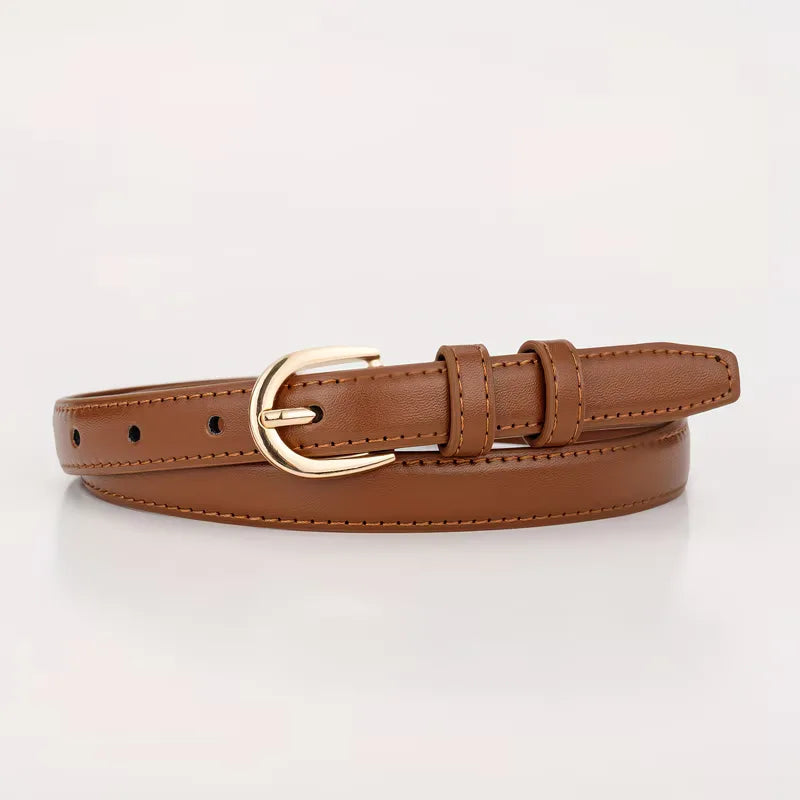 Smalle riem met half-oval gesp