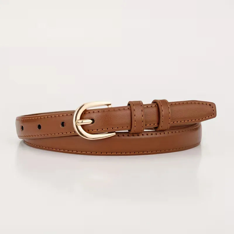 Smalle riem met half-oval gesp