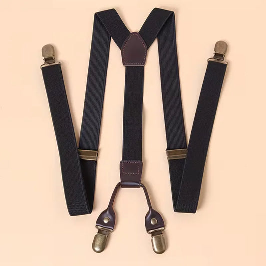 Bretels met leren details