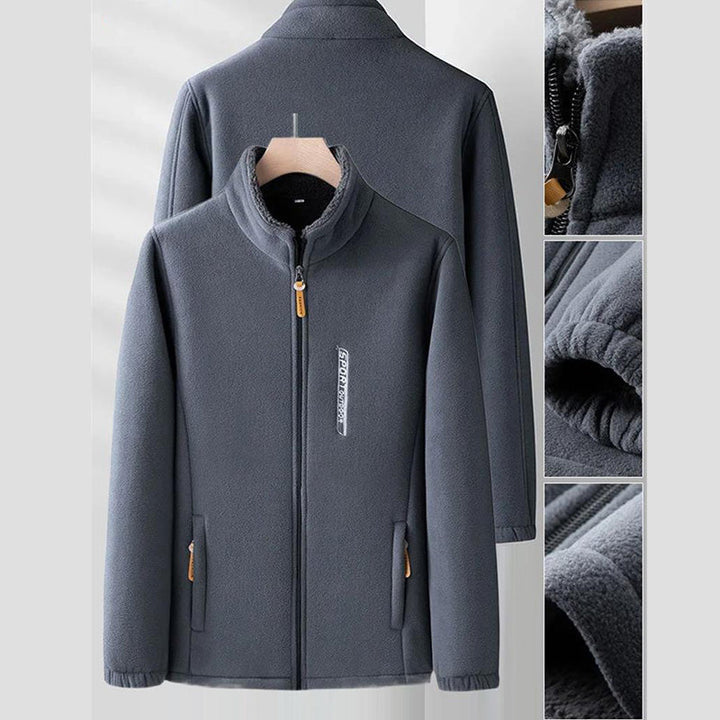 Daan | Dubbelzijdige fleecejas in de kleur Grijs voor heren in Lounge stijl ideaal voor de herfst.