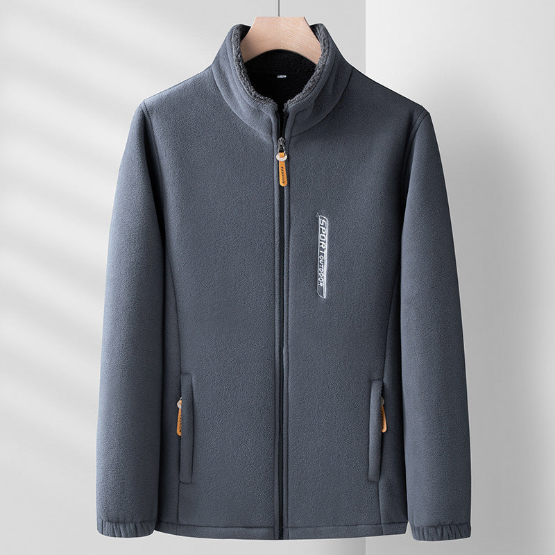 Daan | Dubbelzijdige fleecejas in de kleur Grijs voor heren in Lounge stijl ideaal voor de herfst.