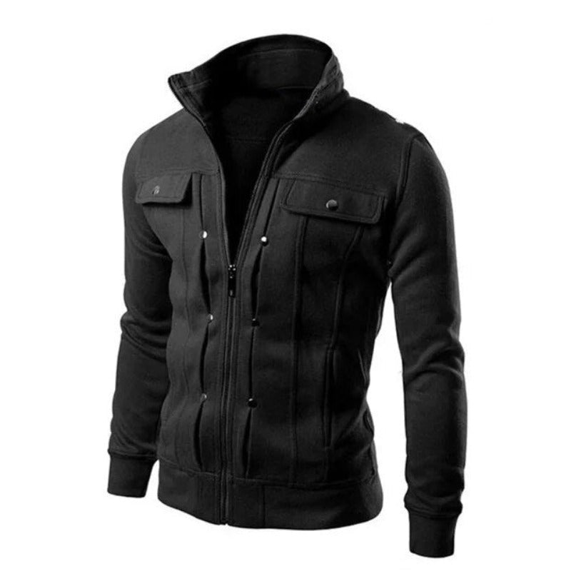 Daan | Wintervest met kraag voor heren in de kleur Zwart voor heren in stijl ideaal voor de winter