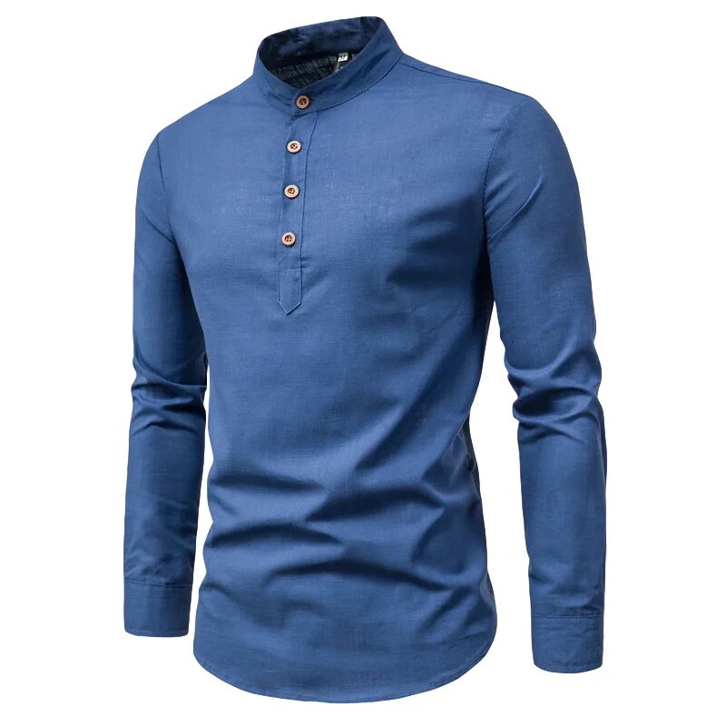 Daniel | Stijlvol heren overhemd in de kleur Blauw voor heren in stijl ideaal voor de herfst.