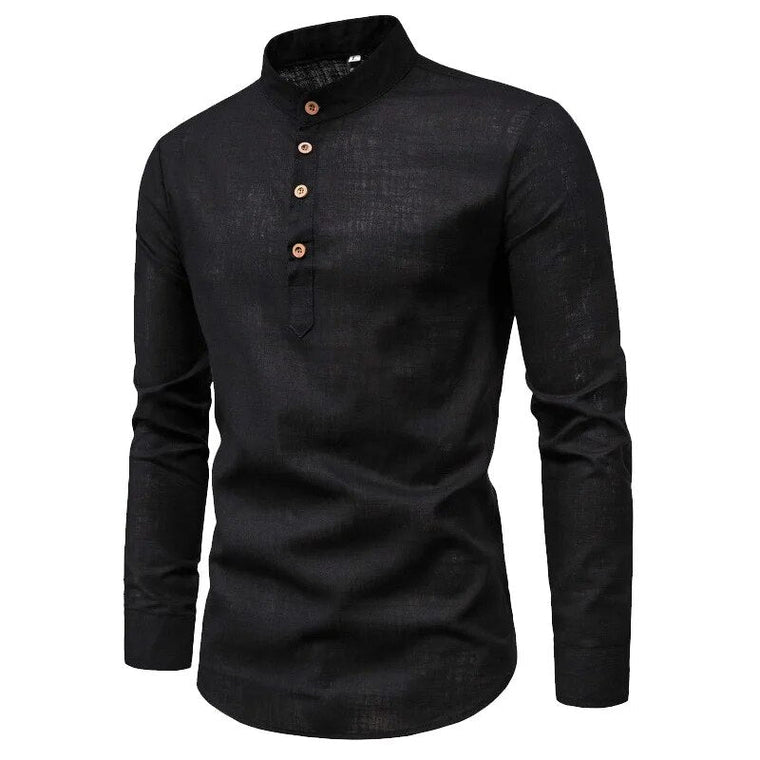 Daniel | Stijlvol heren overhemd in de kleur Zwart voor heren in stijl ideaal voor de herfst.