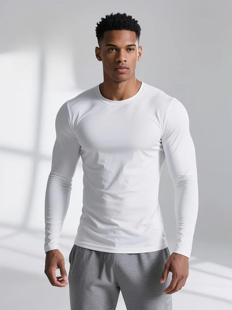 Longsleeve slim fit met crew neckline