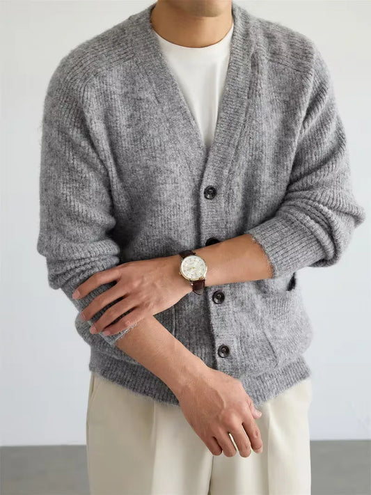 Cardigan met V-neck en voorzakken