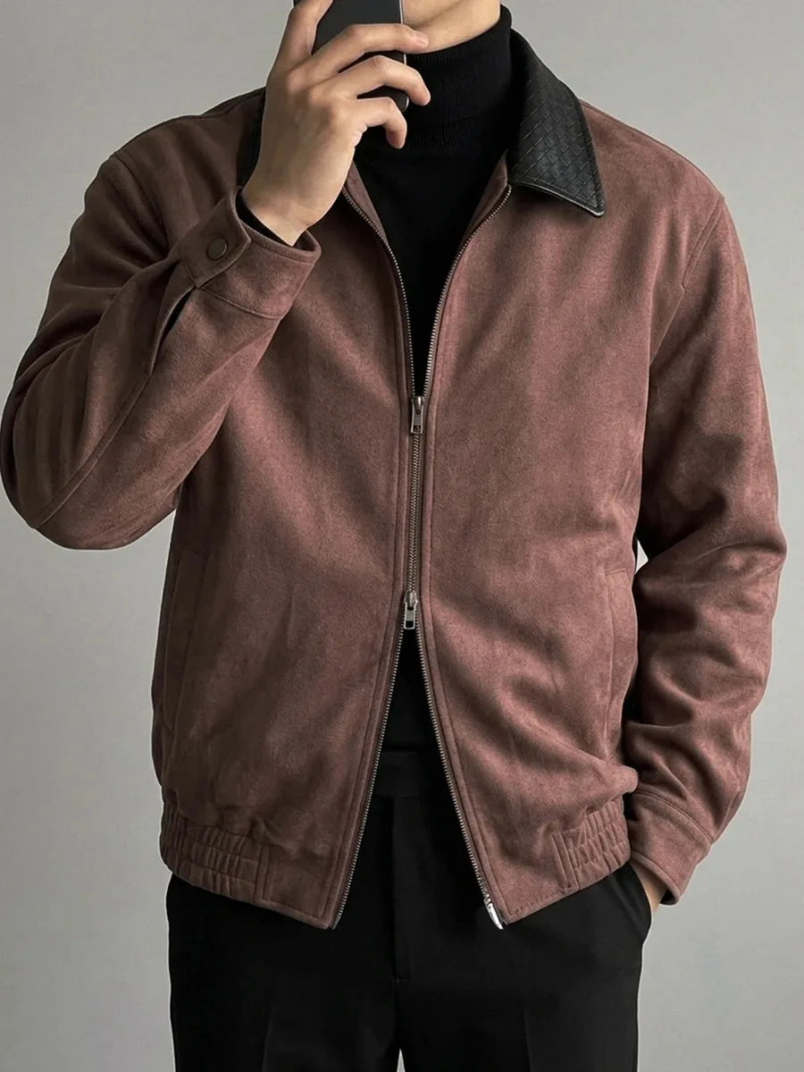 Bomberjack van bruin suede