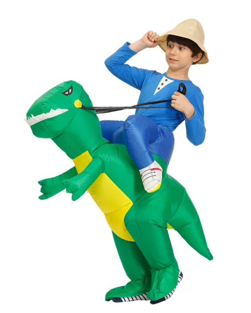 Dinosauriër Kostuum voor kinderen voor carnaval in de kleur Groen-Gele Dinosaur voor in stijl geschikt voor alle seizoenen.