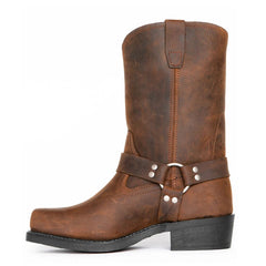 Dirk | Heren gesp riem cowboy laarzen in de kleur Bruin voor heren in stijl ideaal voor de herfst.