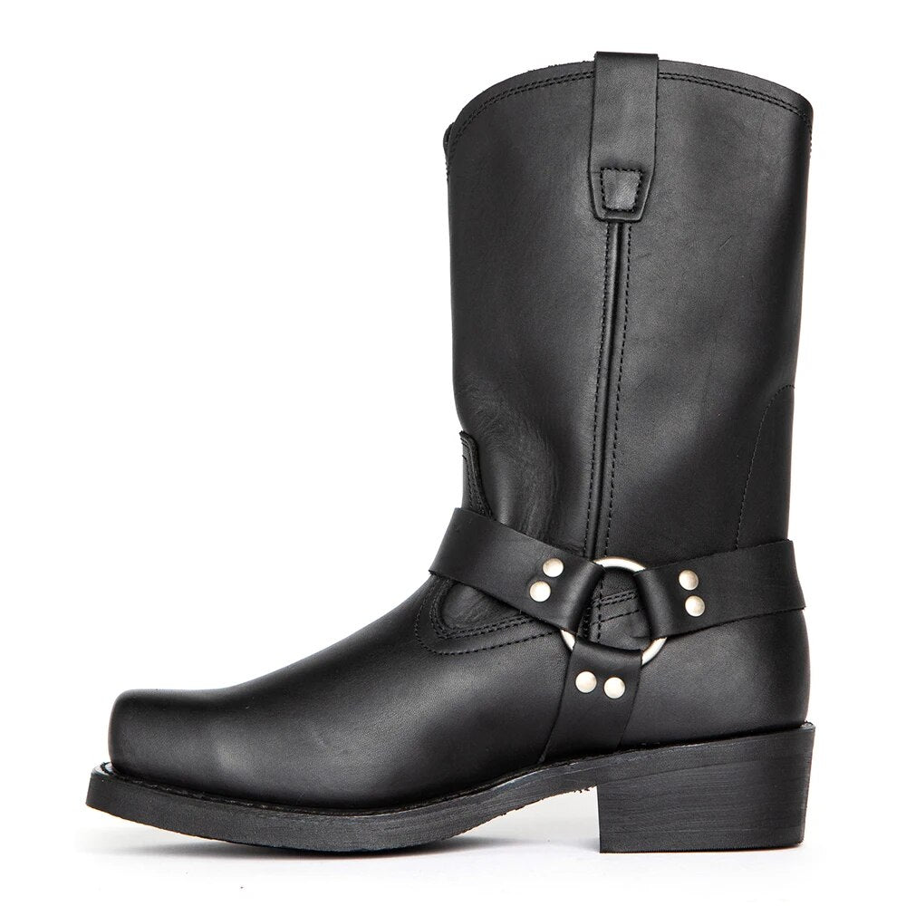 Dirk | Heren gesp riem cowboy laarzen in de kleur Zwart voor heren in stijl ideaal voor de herfst.
