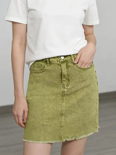 Denim rok met hoge taille