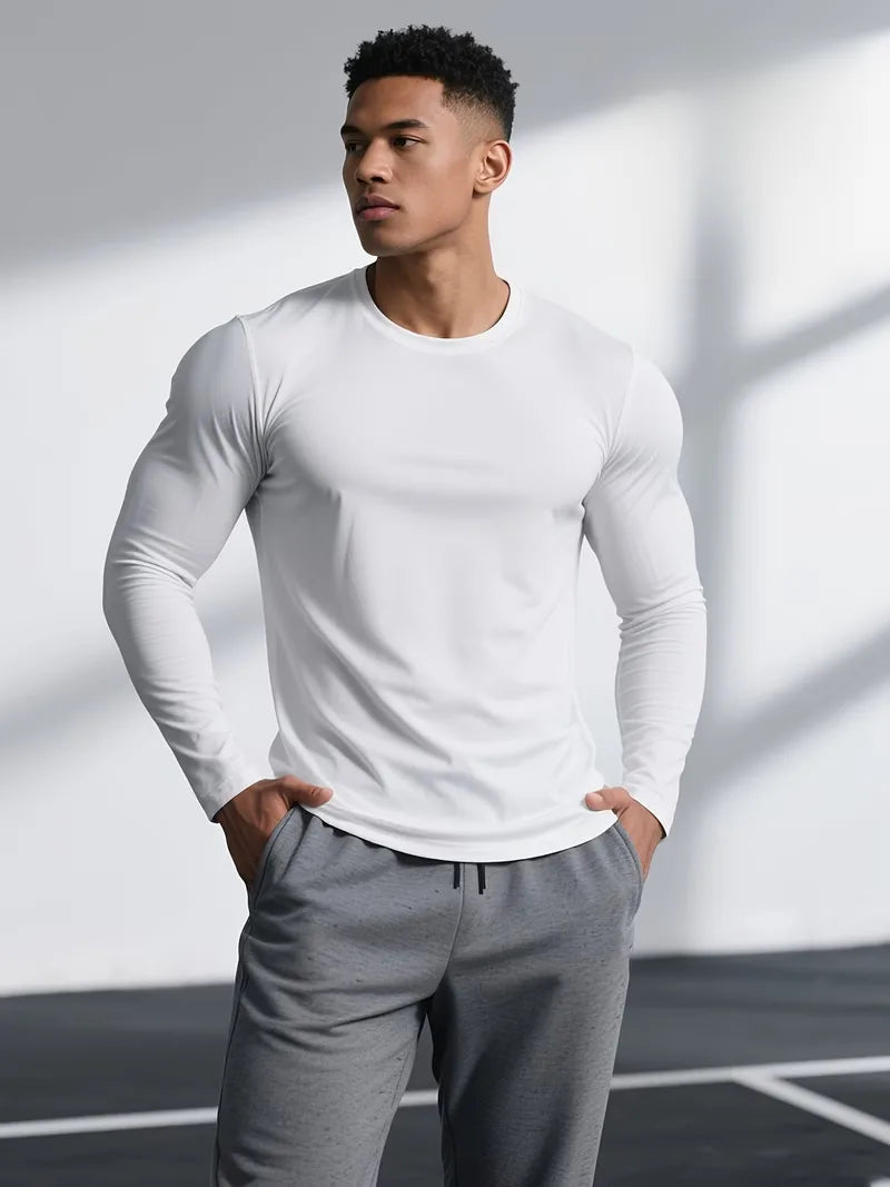 Longsleeve slim fit met crew neckline