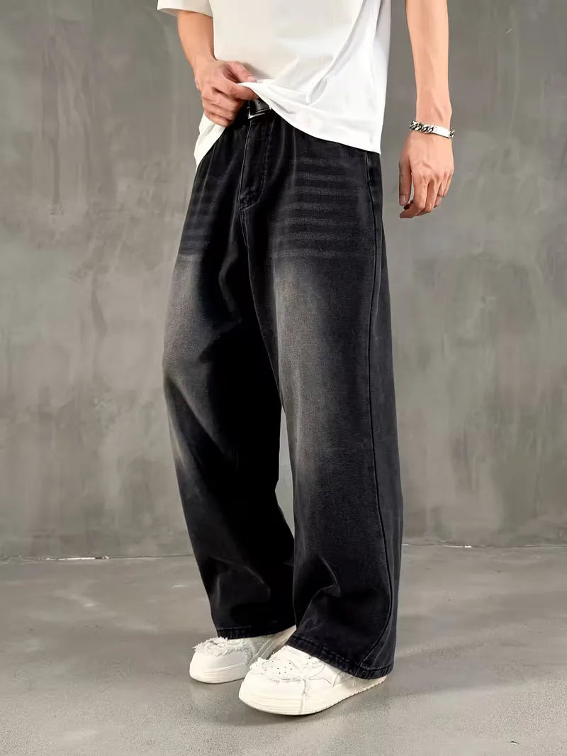 Loose fit jeans met wide leg