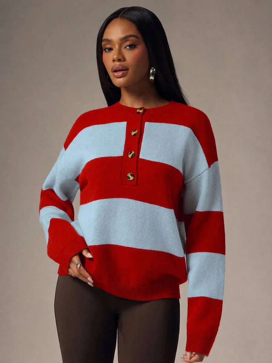 Oversized sweater met knopen
