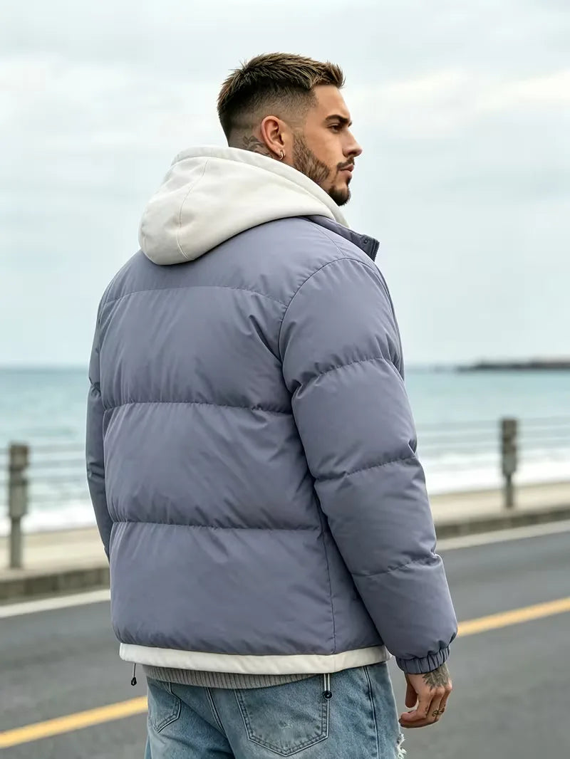 Oversized puffer jacket met capuchon