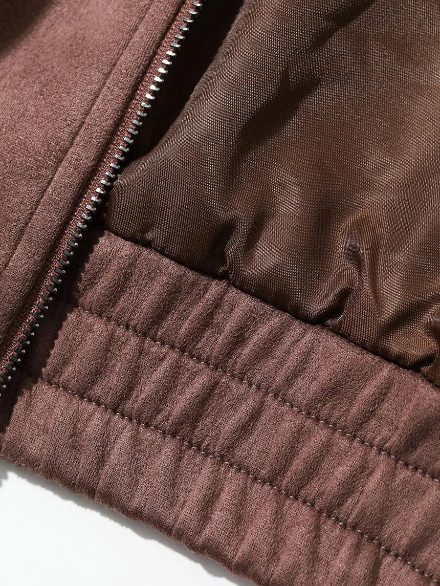 Bomberjack van bruin suede