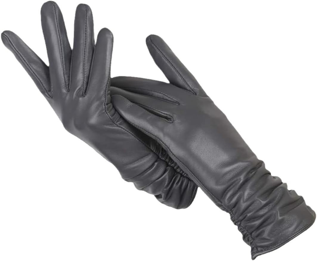 Elise | Klassieke & stijlvolle leren handschoenen in de kleur Donkergrijs voor dames in Heritage stijl ideaal voor de winter